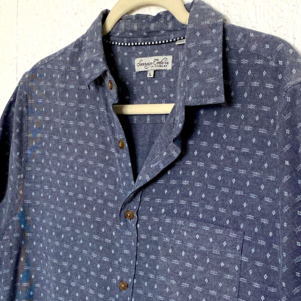 Sovereign code light weight Jean button down short sleeve